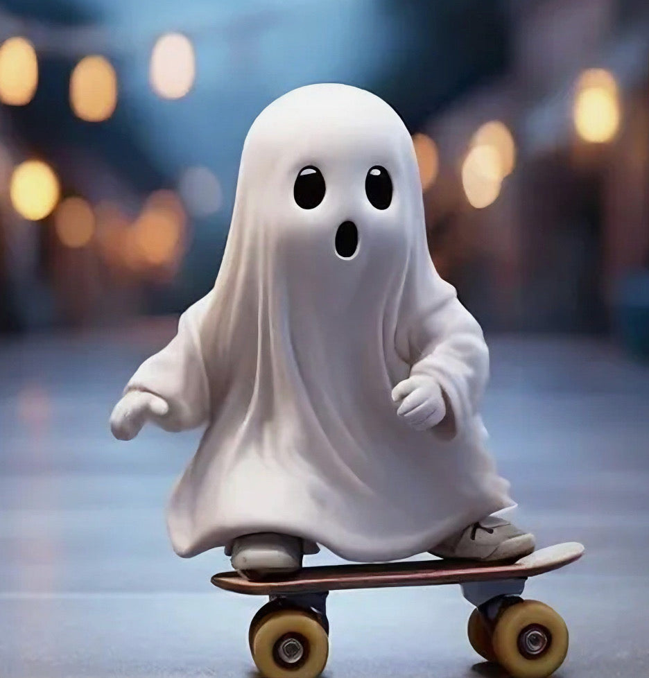 Halloween Ghost Skateboard Statue