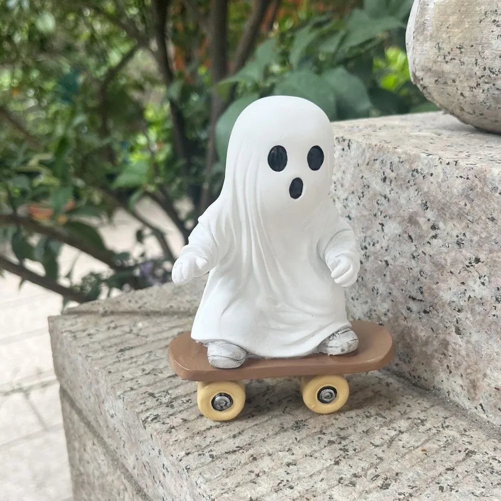 Halloween Ghost Skateboard Statue